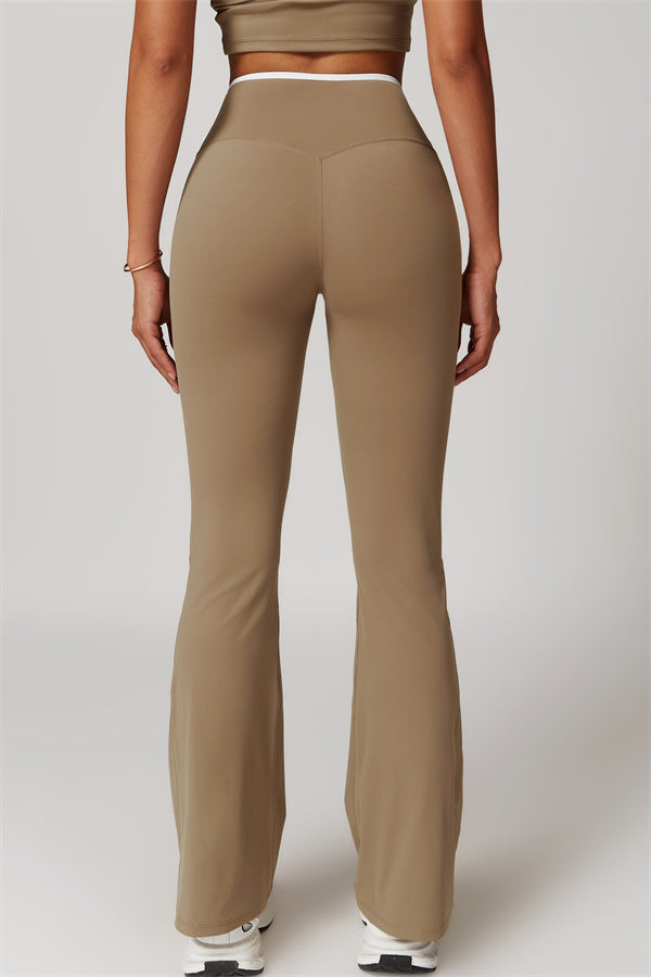 The Vela Cross Flare Pant - Peach Pink