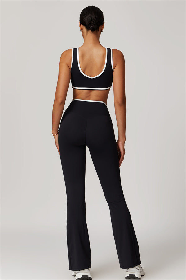 The Vela Cross Flare Pant - Peach Pink