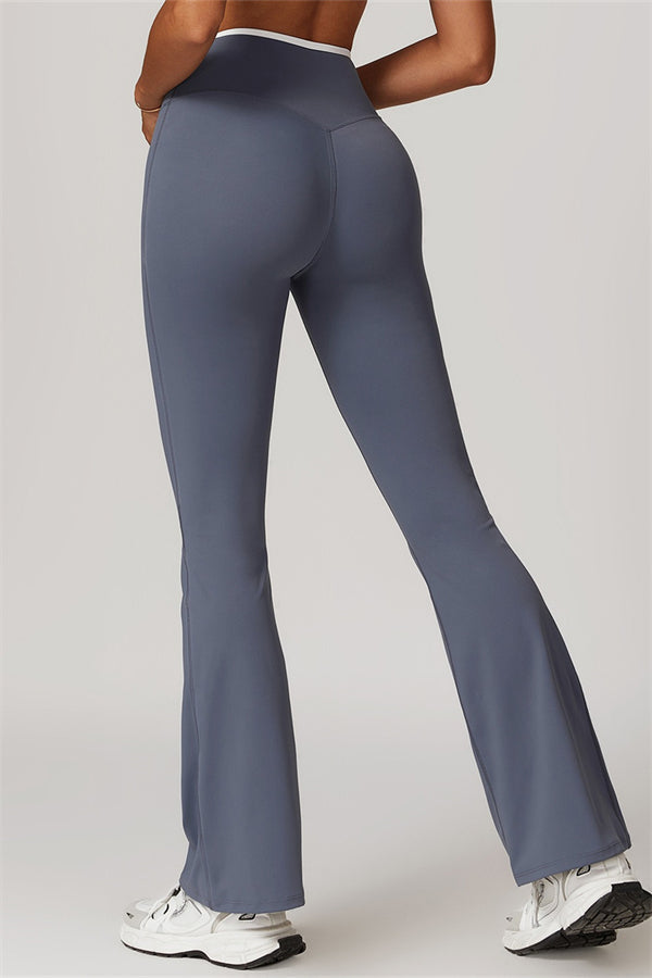 The Vela Cross Flare Pant - Peach Pink