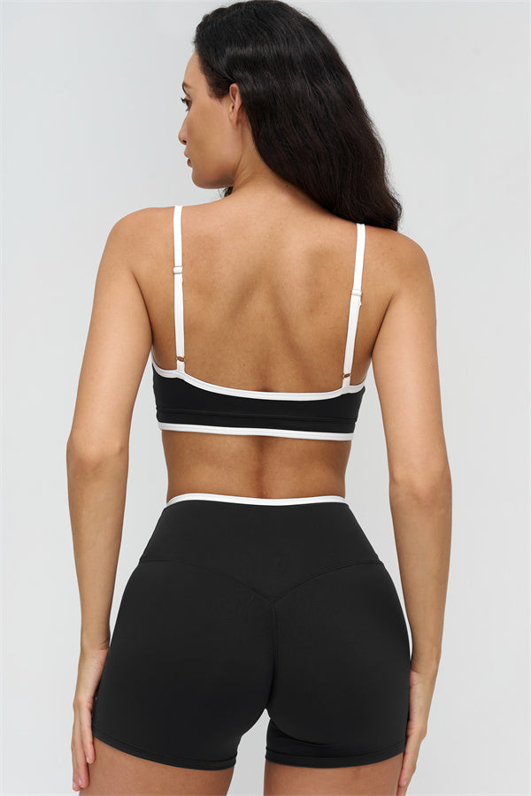 Soft Active Wrapover Contrast Mini Shorts