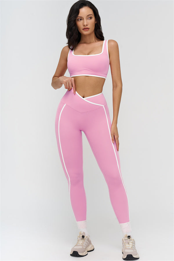 Soft Active Crossover Contrast Leggings