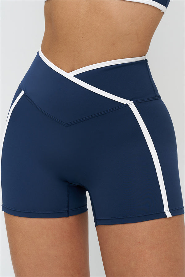 Soft Active Wrapover Contrast Mini Shorts