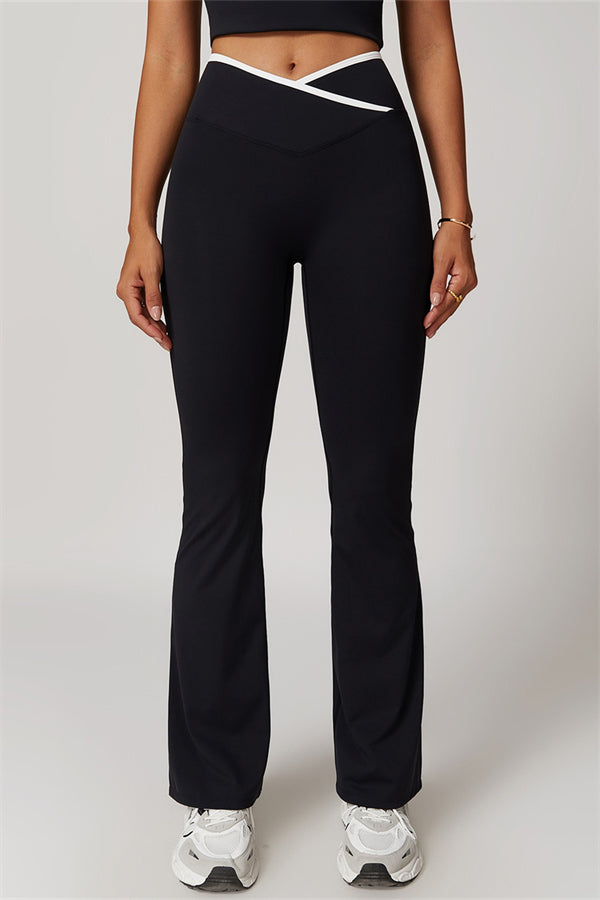 The Vela Cross Flare Pant - Peach Pink
