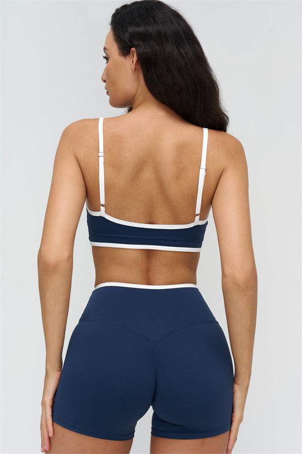Soft Active Wrapover Contrast Mini Shorts
