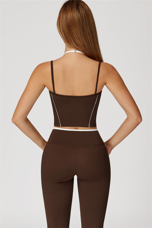The Vela Cross Flare Pant - Peach Pink