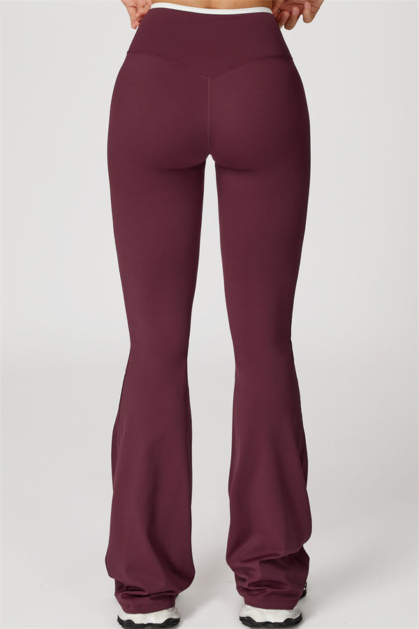 The Vela Cross Flare Pant - Peach Pink
