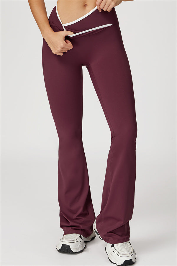 The Vela Cross Flare Pant - Peach Pink