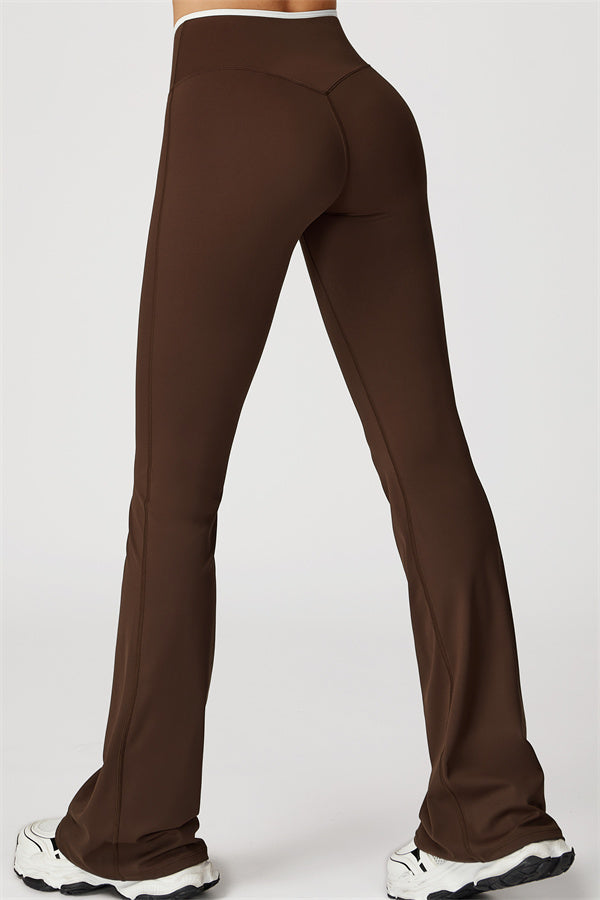 The Vela Cross Flare Pant - Peach Pink