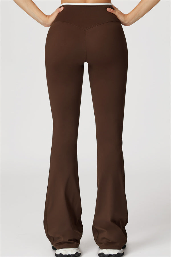 The Vela Cross Flare Pant - Peach Pink