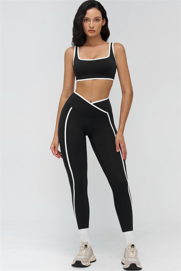 Soft Active Crossover Contrast Leggings