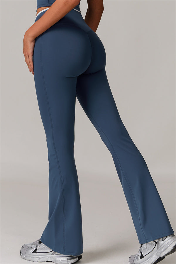 The Vela Cross Flare Pant - Peach Pink