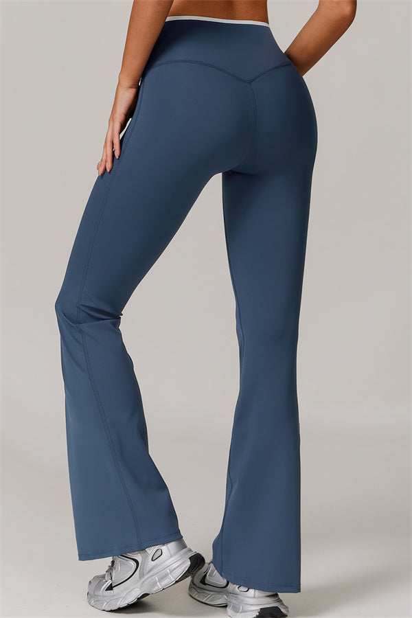 The Vela Cross Flare Pant - Peach Pink