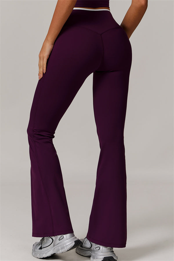 The Vela Cross Flare Pant - Peach Pink