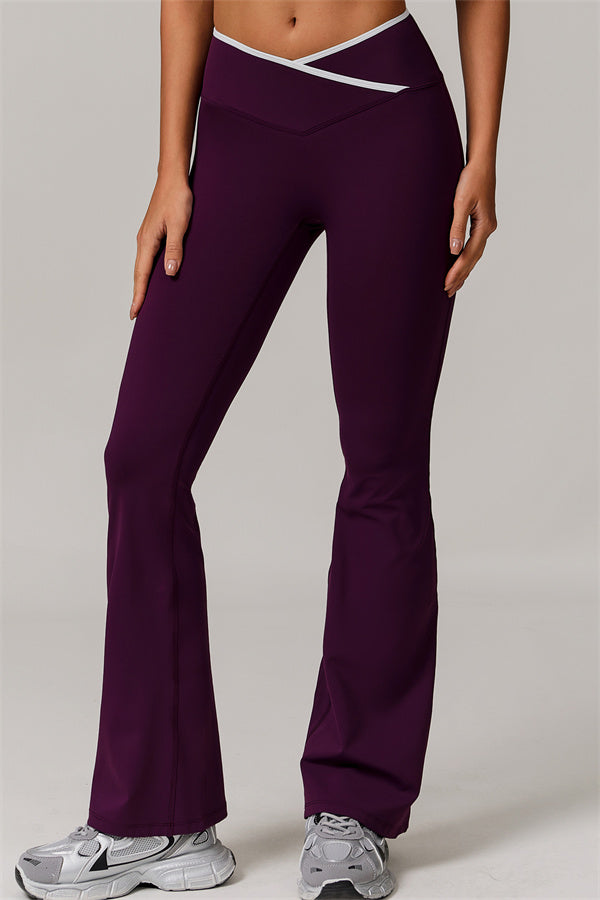 The Vela Cross Flare Pant - Peach Pink
