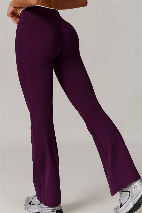The Vela Cross Flare Pant - Peach Pink