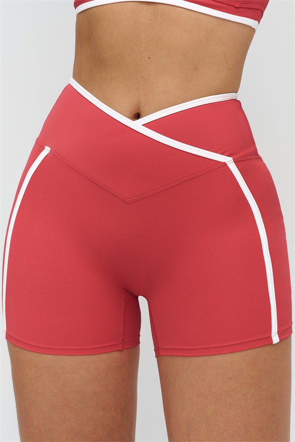 Soft Active Wrapover Contrast Mini Shorts