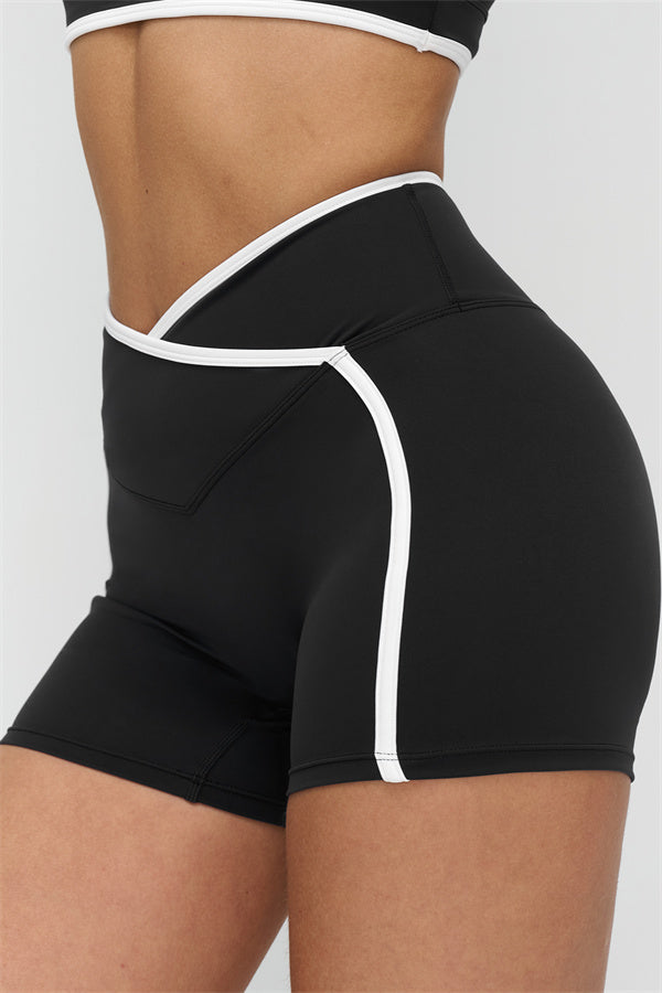 Soft Active Wrapover Contrast Mini Shorts